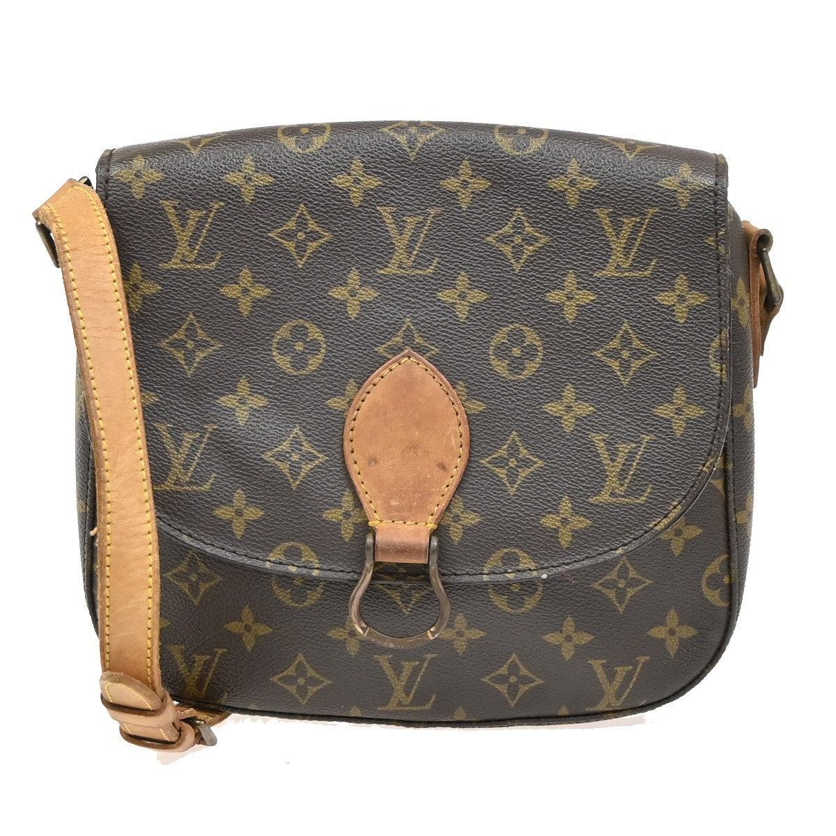 LOUIS VUITTON Saint Cloud GM Shoulder Bag Monogram Leather Brown M51242 36ZA258
