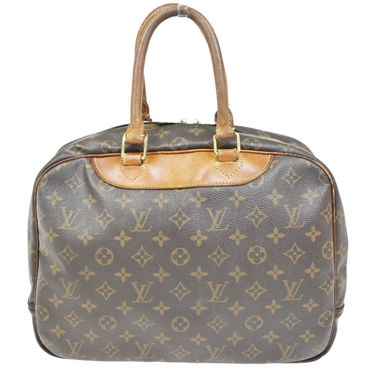 LOUIS VUITTON LV Logo Deauville Hand Bag Monogram Leather Brown M47270 62CA790