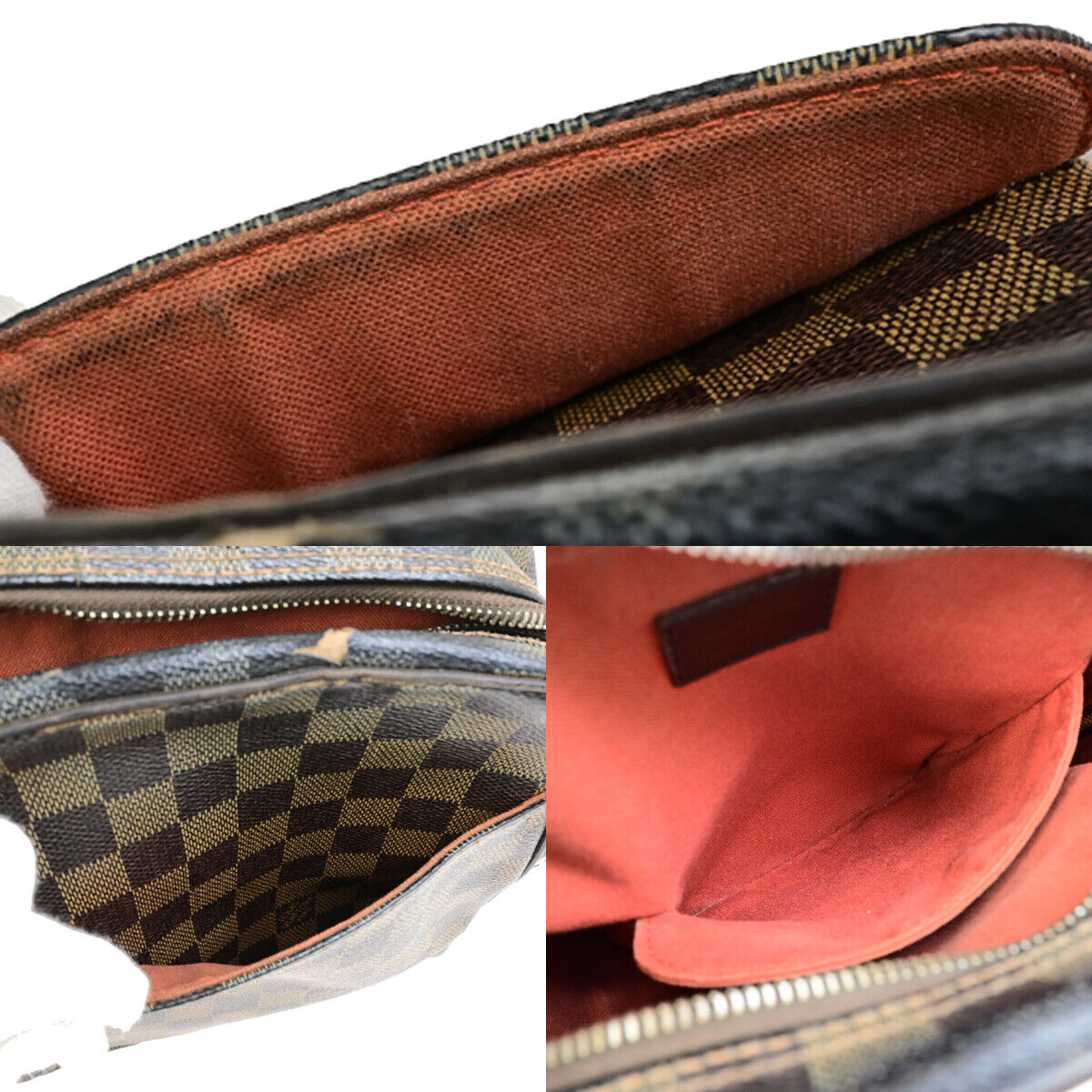 LOUIS VUITTON Olav PM Shoulder Bag Damier Ebene Leather Brown N41442 69YG638