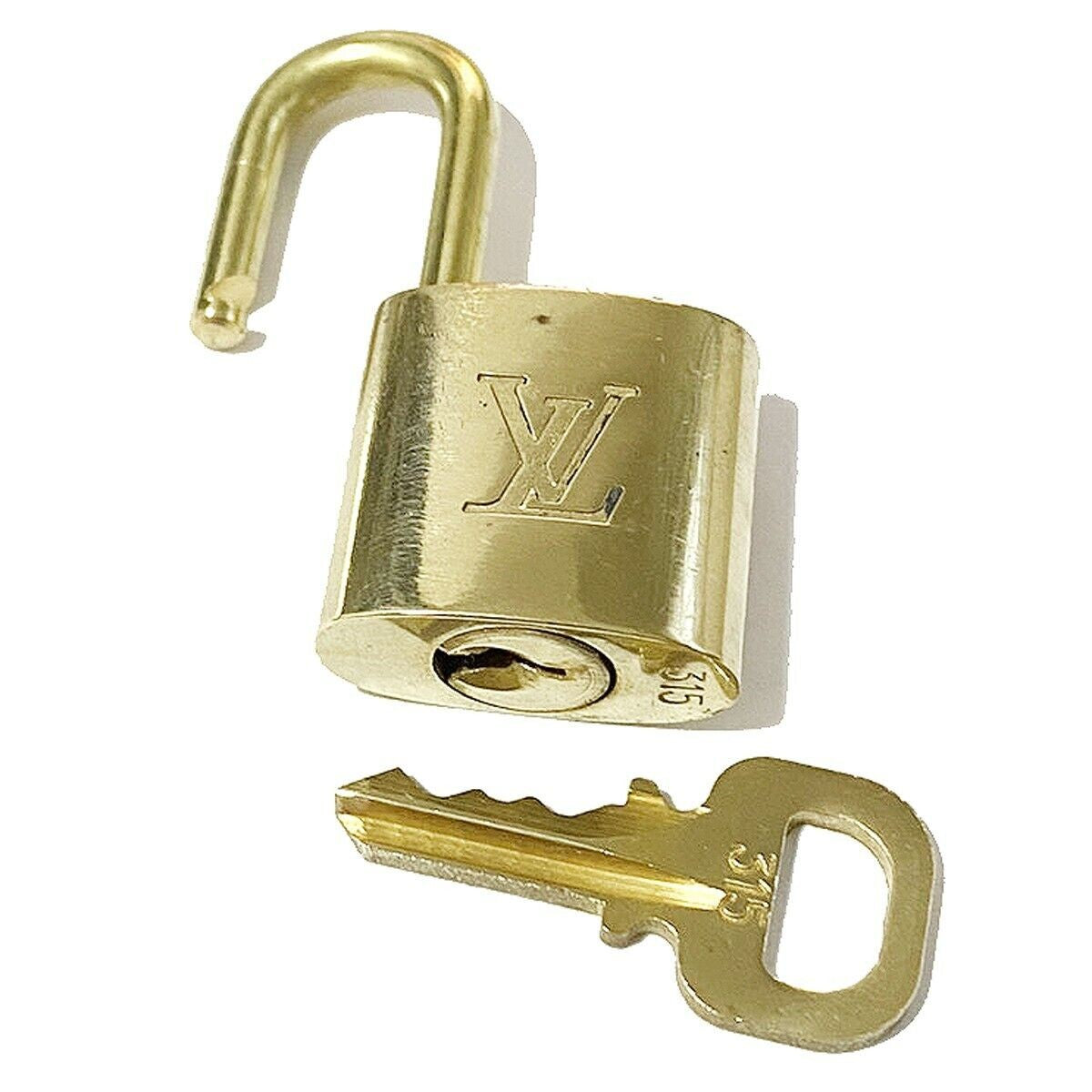 LOUIS VUITTON LV 10 SET PADLOCK KEY BAG CHARM CADENA GOLD-PLATED FRANCE 35MT218