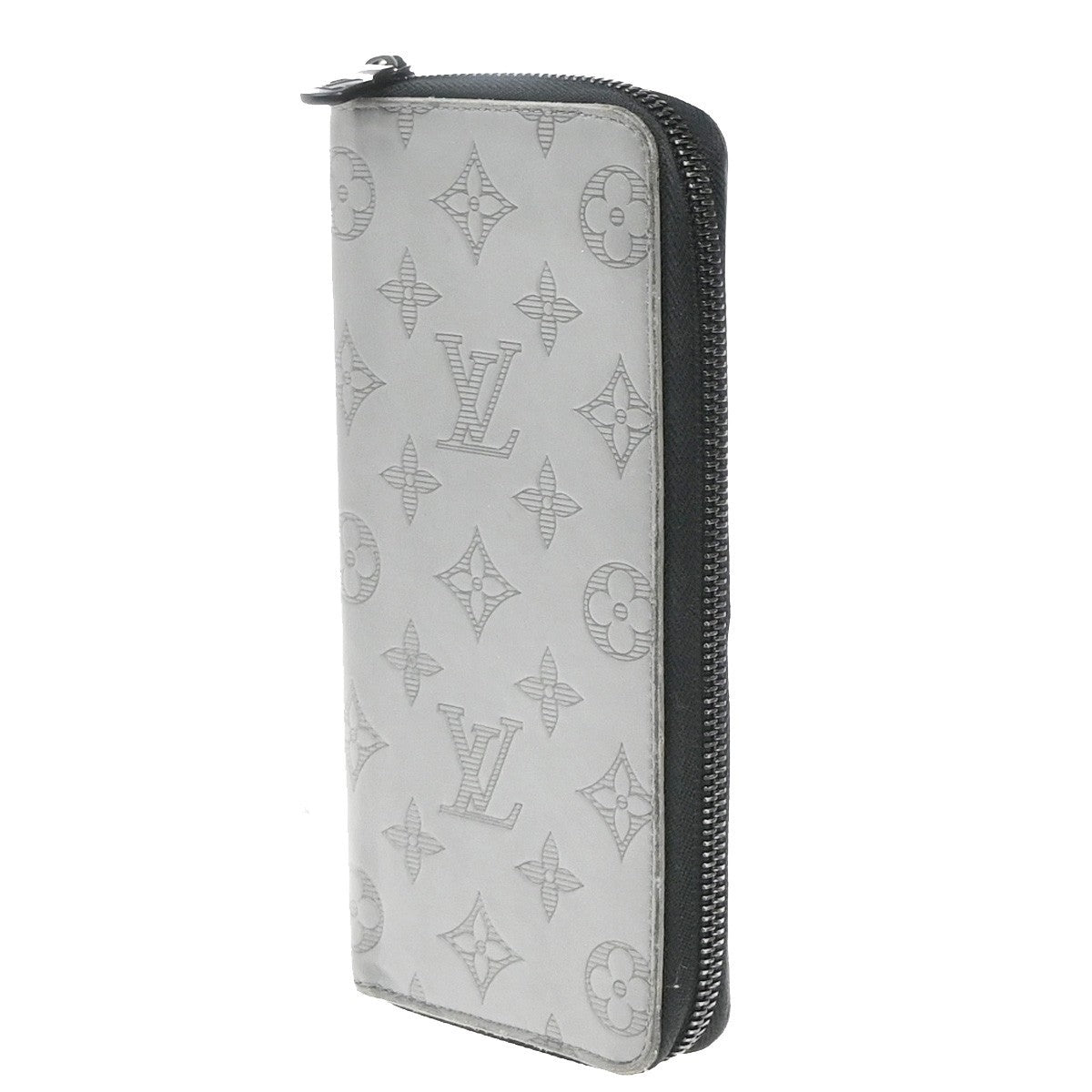 LOUIS VUITTON Vertical Zippy Wallet Monogram Shadow Guri Gray M81384 35EG389
