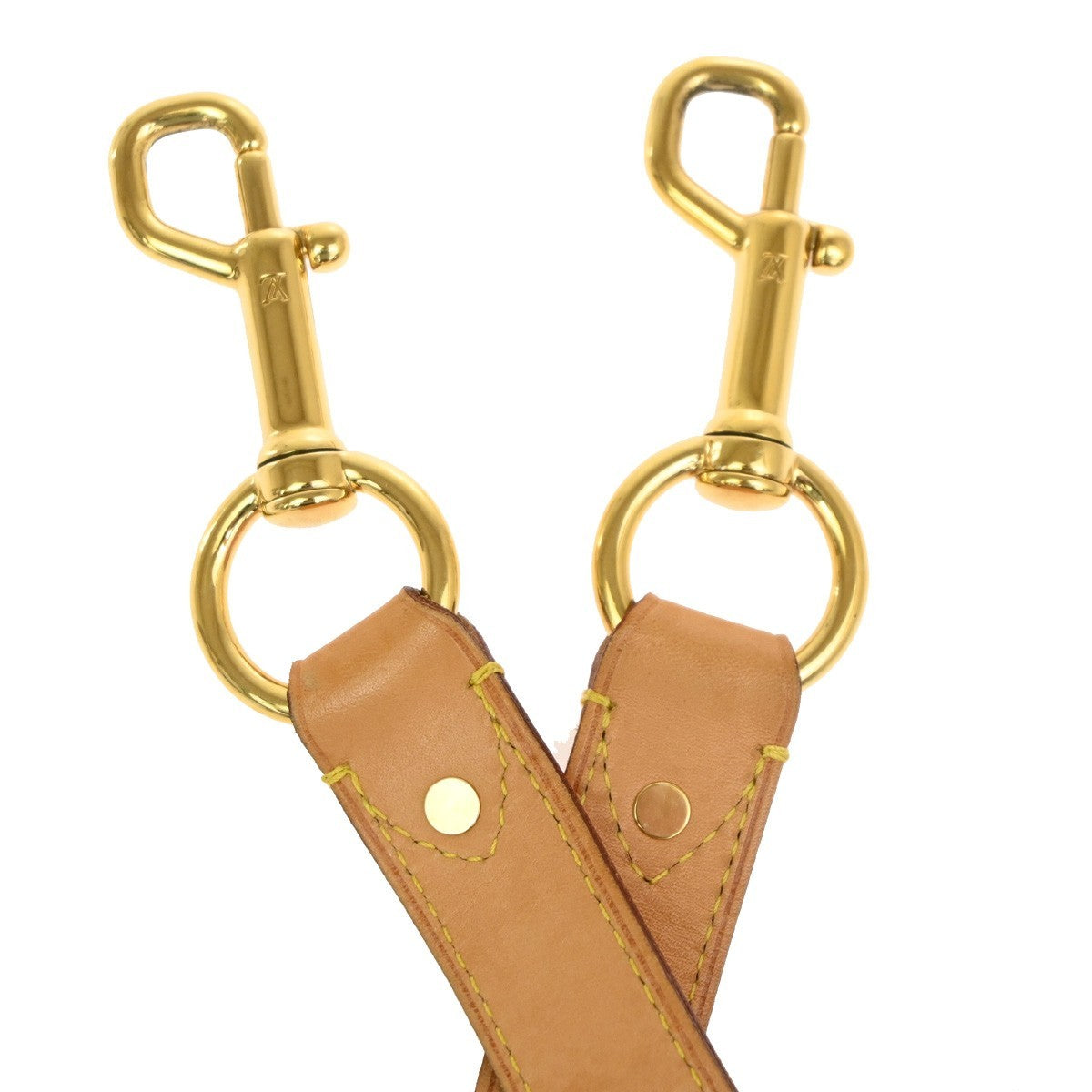 LOUIS VUITTON LV Logo Shoulder Bag Strap Leather Brown GHW 61MA604