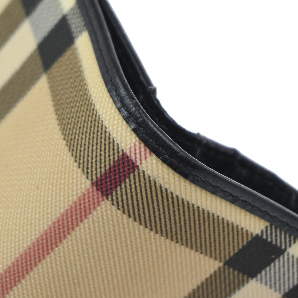 BURBERRY Logo Nova Check Bifold Wallet PVC Leather BE BK SHW Italy 07KC597