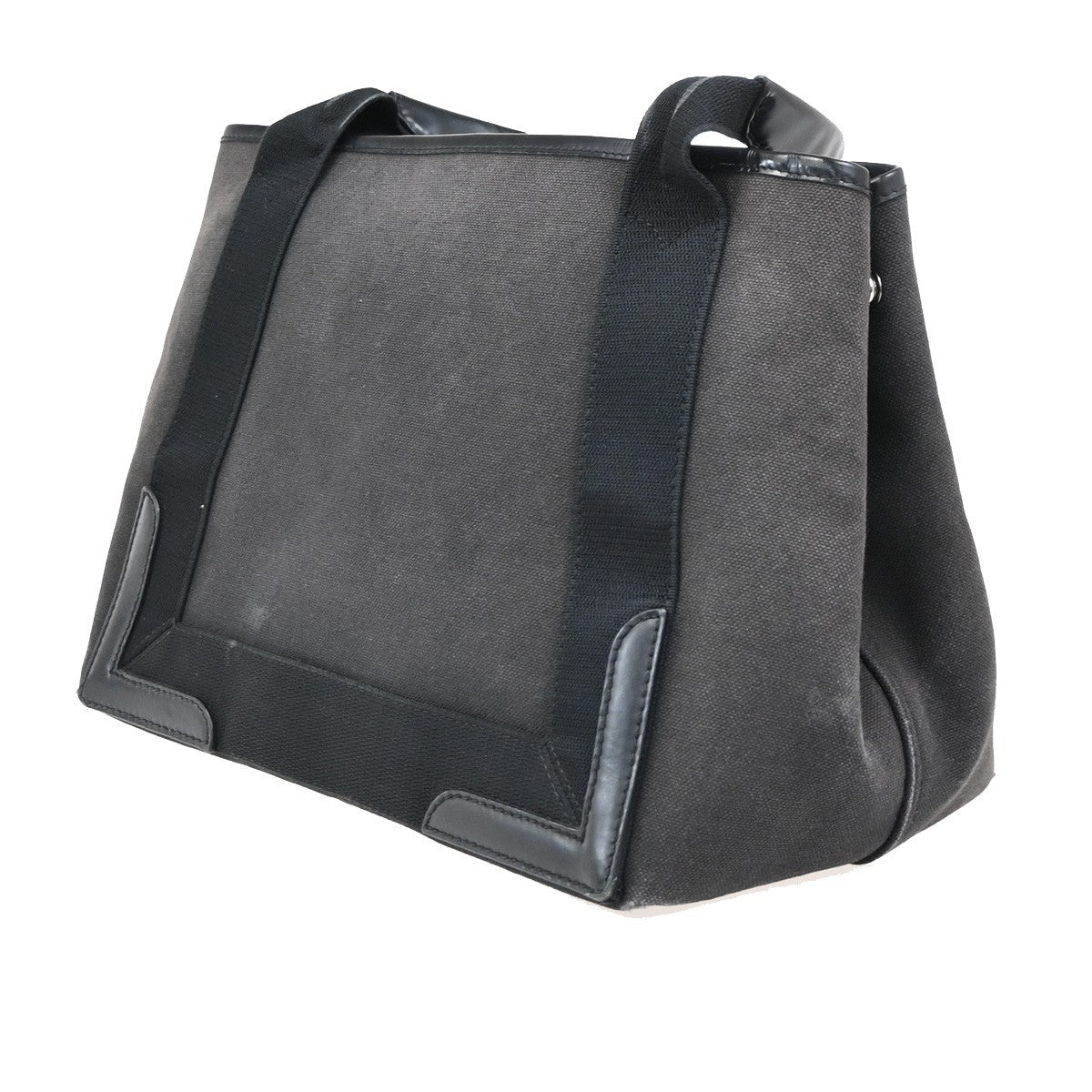 BALENCIAGA Navy Cabas S Hand Tote Bag Canvas Leather Black with Pouch 36ZA303