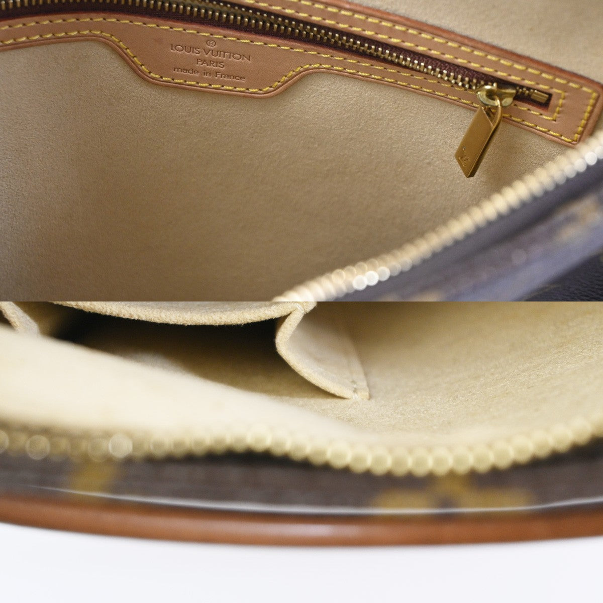 LOUIS VUITTON Logo Looping GM Shoulder Bag Monogram Leather Brown M51145 95RL732