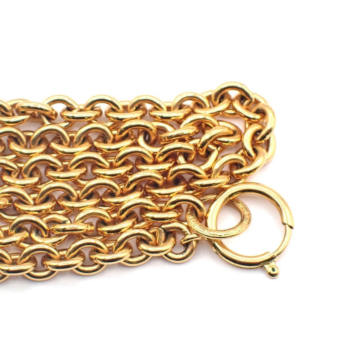 CHANEL CC Logo Cross Chain Long Necklace Pendant 94P Gold France Vintage 53RL935