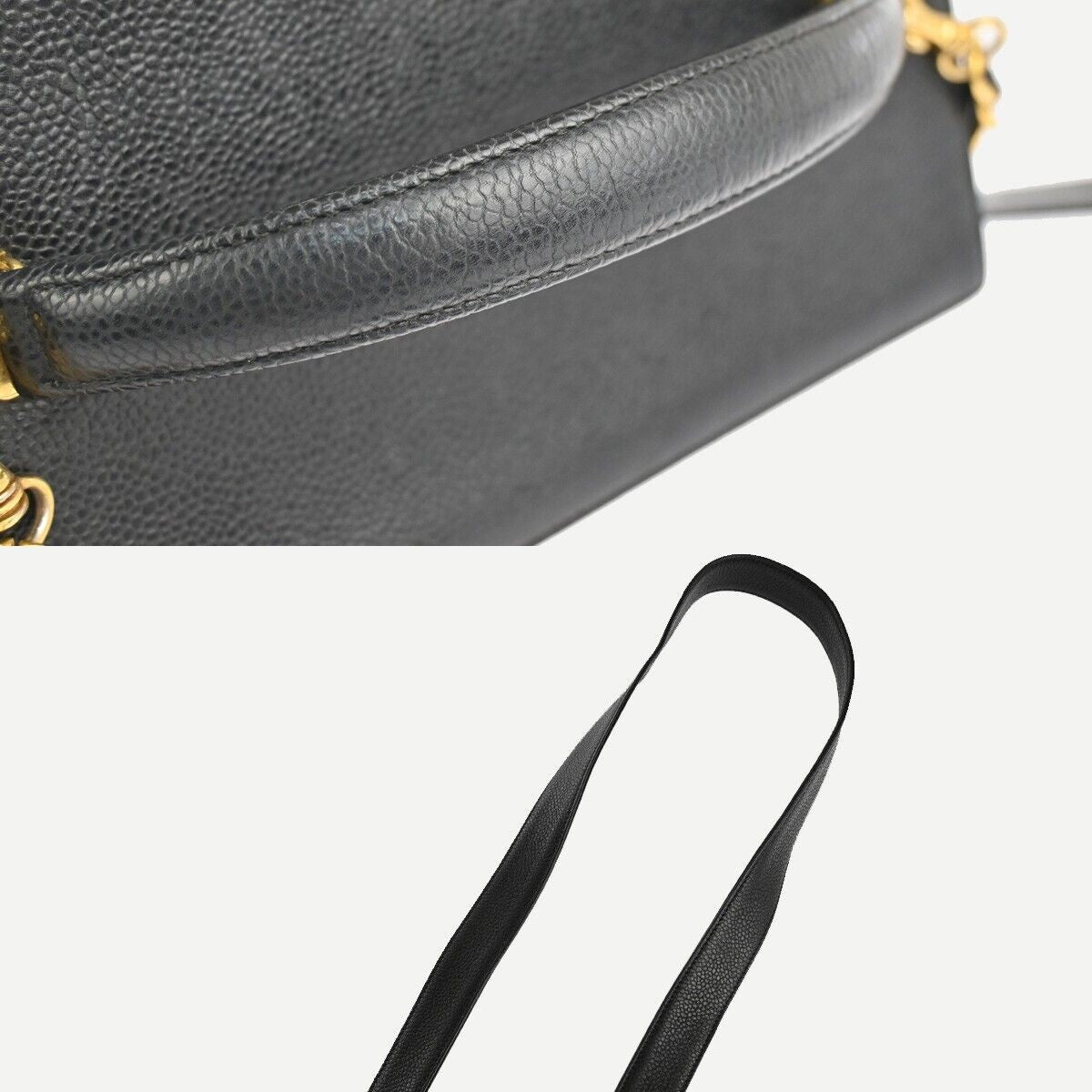 CHANEL CC Logo 2Way Vanity Shoulder Hand Bag Grained Calfskin Leather 620RJ692
