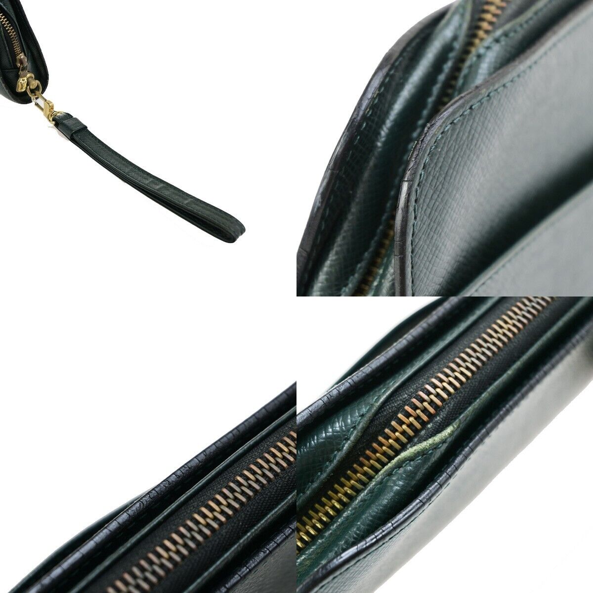 LOUIS VUITTON LV Logo BAIKAL Clutch Hand Bag Taiga Leather Epicea M30184 05EC929