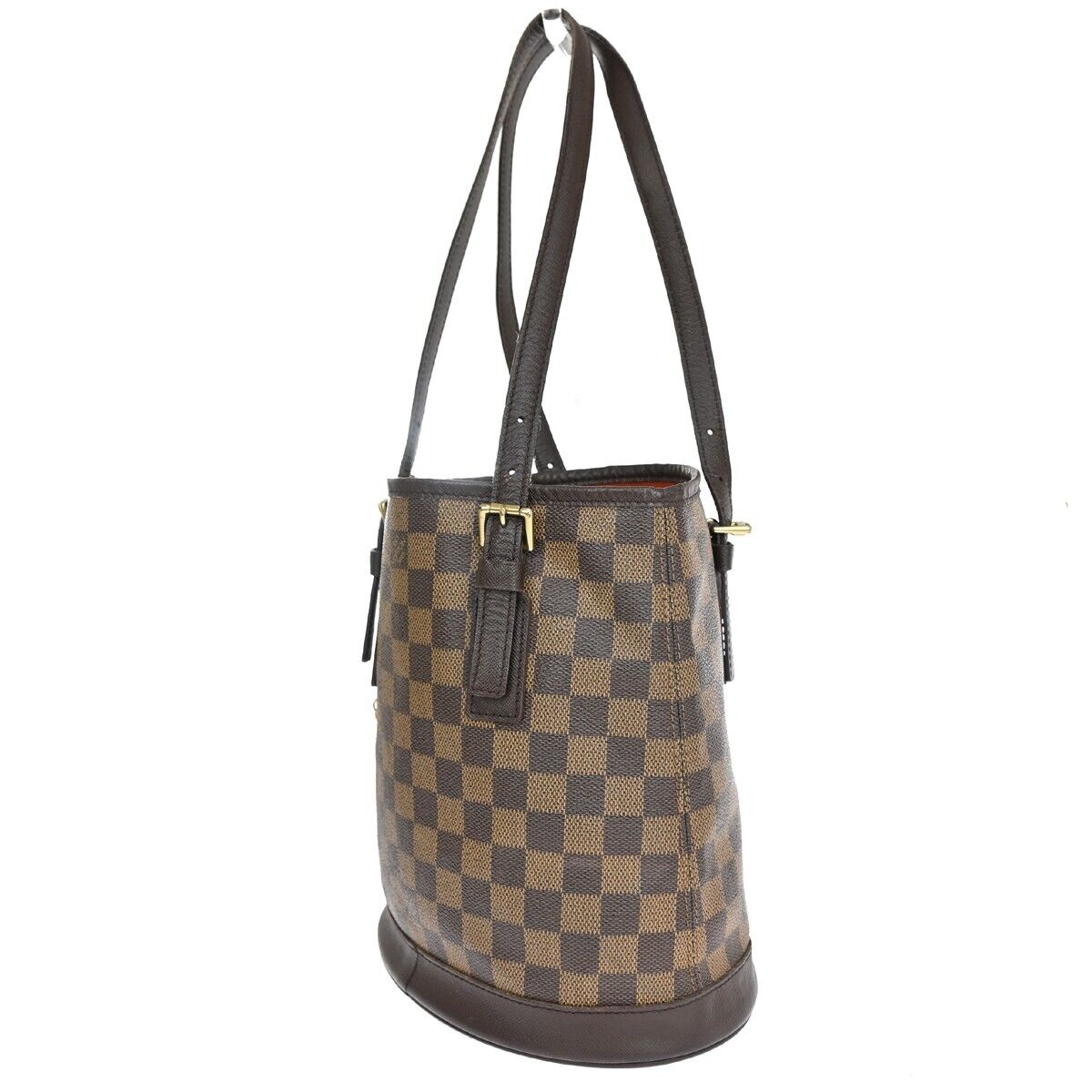 LOUIS VUITTON Marais Shoulder Bag Damier Ebene Leather Brown N42240 84EA283