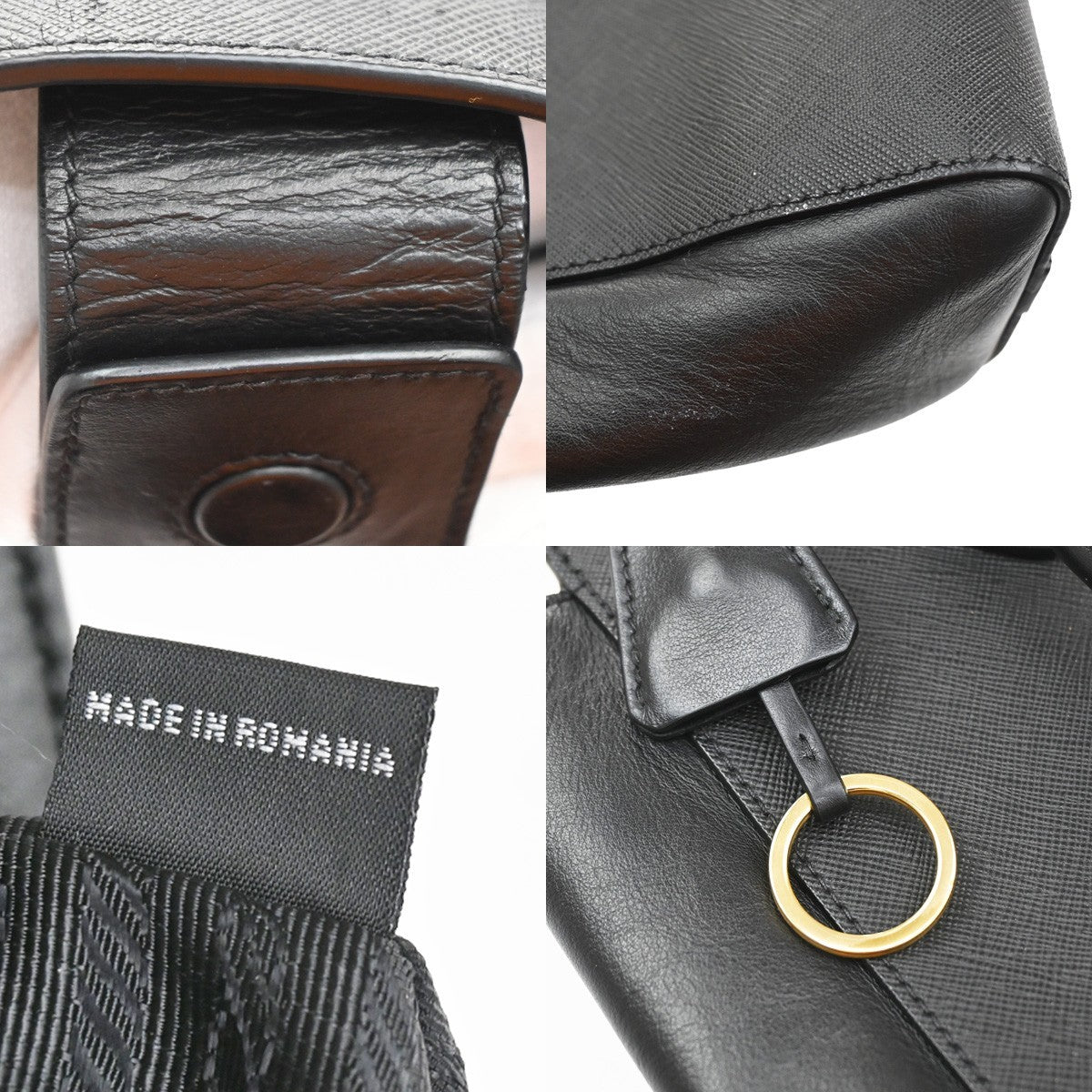 PRADA Logo Galleria Tote Hand Bag Saffiano Leather Black GHW 73PA039