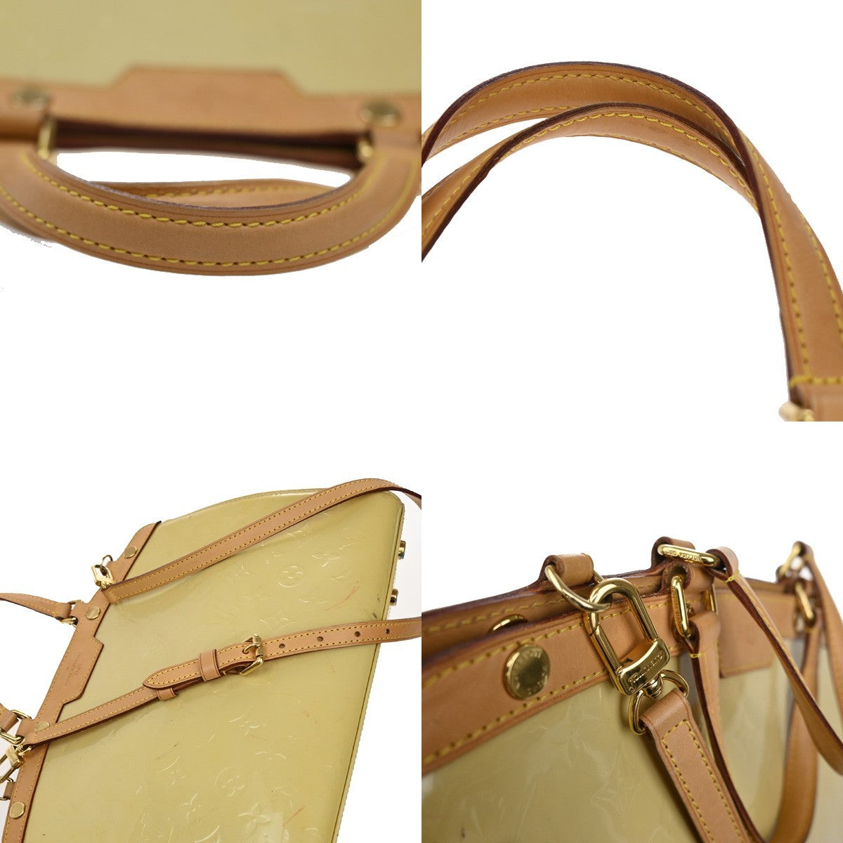 LOUIS VUITTON Blair MM 2Way Hand Bag Monogram Vernis Cream M91456 86TA057