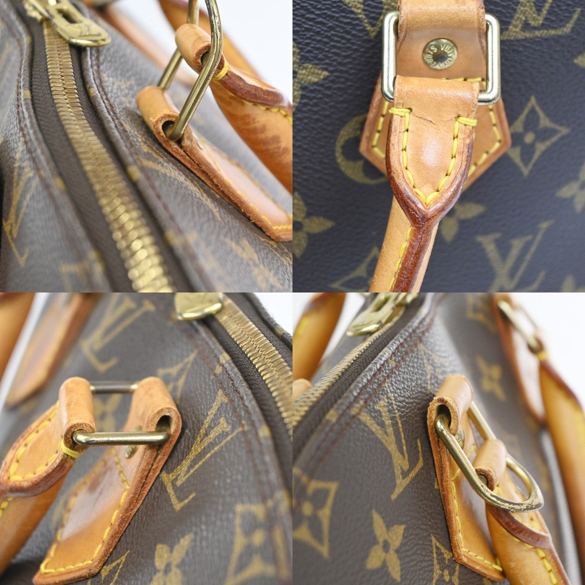 LOUIS VUITTON LV Logo Alma Hand Bag Monogram Leather Brown France M51130 82CA688