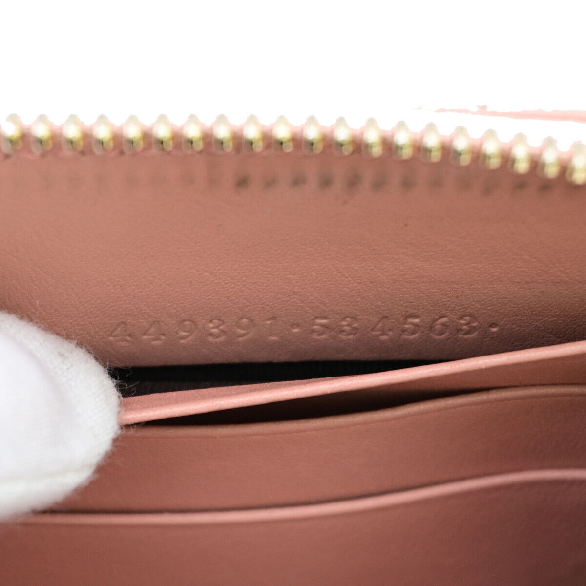 GUCCI Logo Micro GG Guccissima Long Zipper Wallet Leather Pink GHW Italy 39YE519