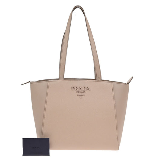 PRADA MILANO Logo Shoulder Tote Bag Saffiano Leather Pink Silver 667RF323