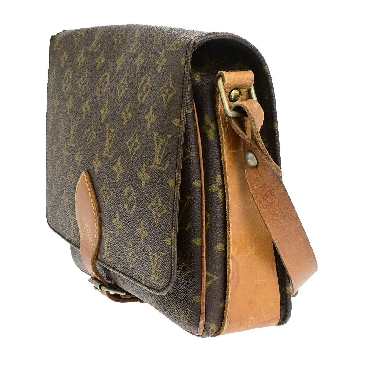 LOUIS VUITTON Cartouchiere GM Shoulder Bag Monogram Leather Brown M51252 64EC250