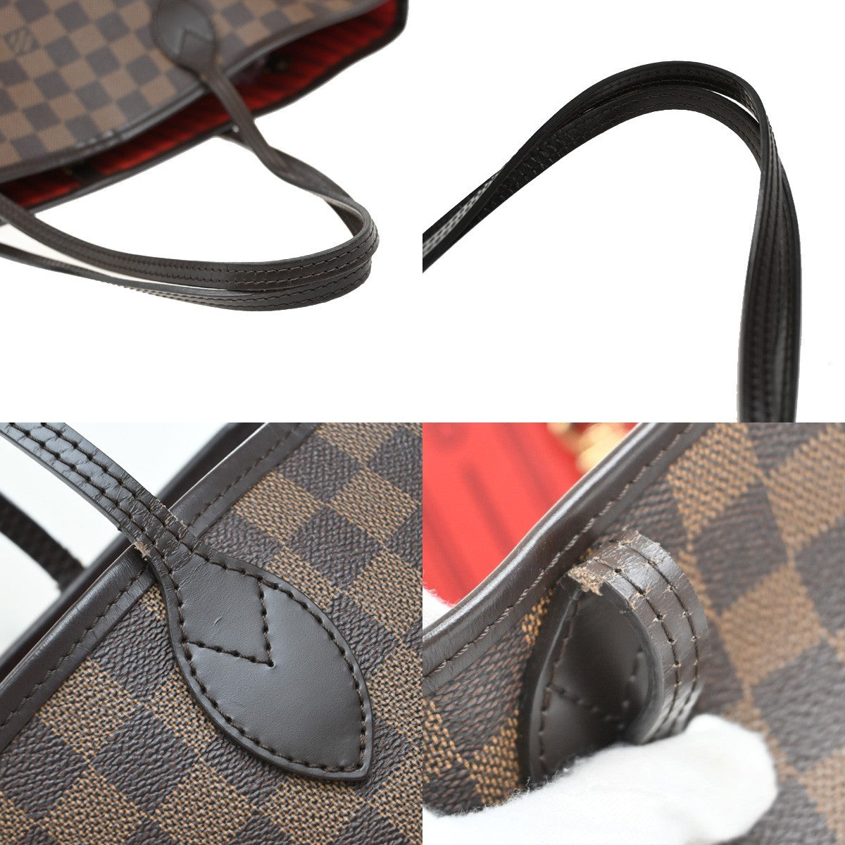 LOUIS VUITTON Neverfull MM Shoulder Bag Damier Ebene BN U.S.A. N51105 40KB322