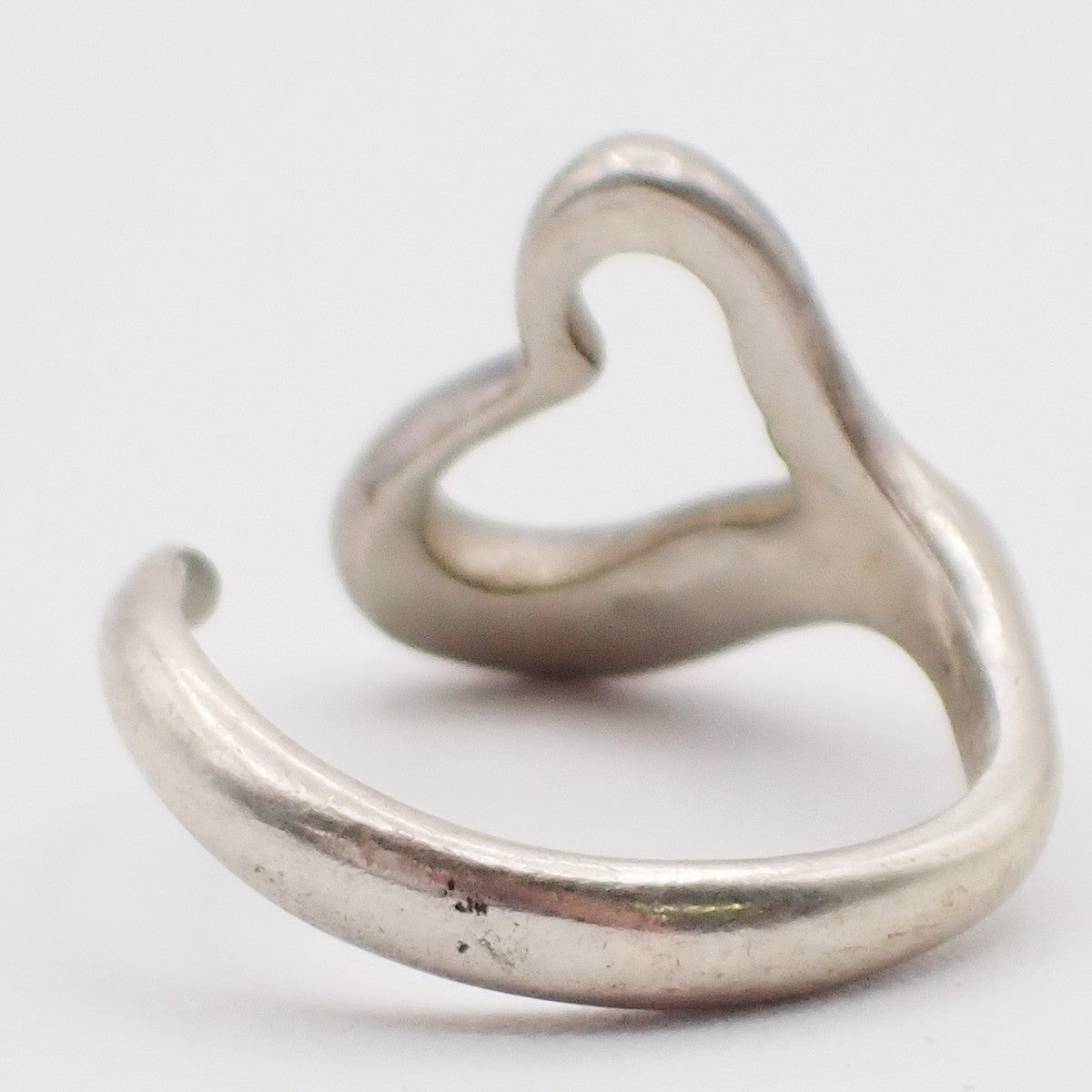 Tiffany & Co. Logo Elsa Peretti Open Heart Ring US6.5 Silver 925 01AA140