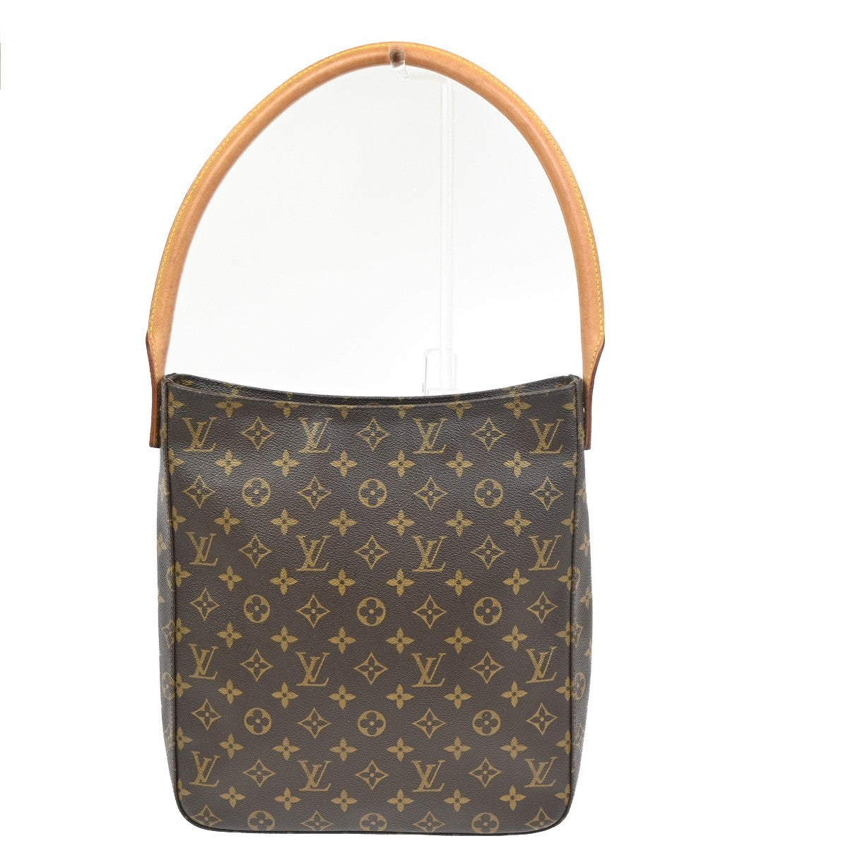 LOUIS VUITTON Logo Looping GM Shoulder Bag Monogram Leather Brown M51145 95RL732