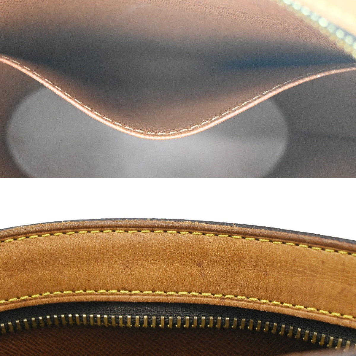 LOUIS VUITTON Logo Drouot Shoulder Bag Monogram Leather Brown M51290 78KC728