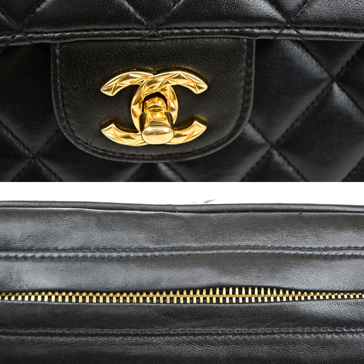 CHANEL CC Matelasse Tassel Chain Shoulder Bag Leather GHW BK Vintage 328RJ942