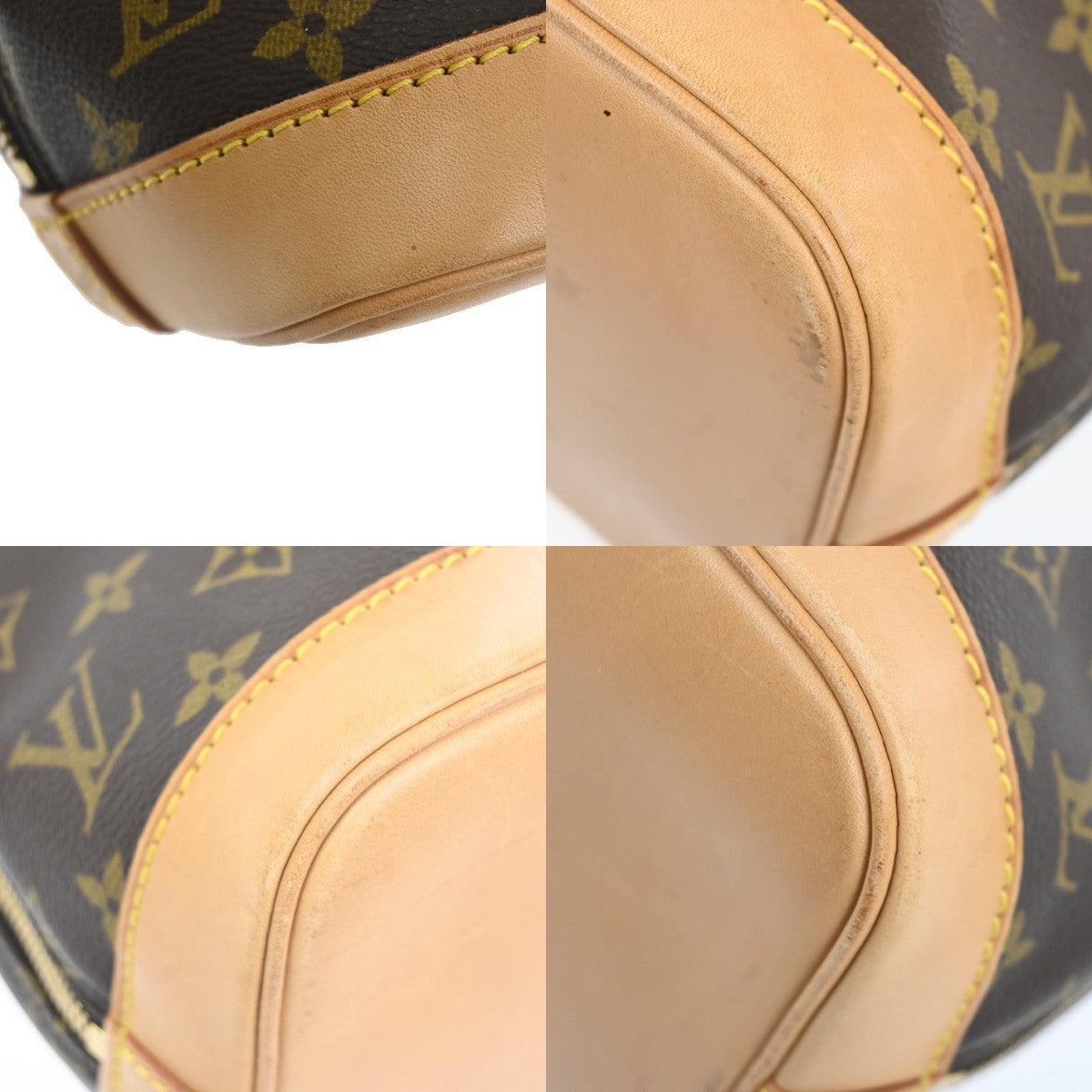 LOUIS VUITTON LV Logo Alma Hand Bag Monogram Leather Brown France M51130 11TA326