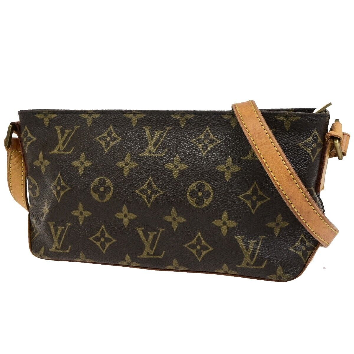 LOUIS VUITTON Logo Trotteur Shoulder Bag Monogram Leather Brown M51240 89ED501
