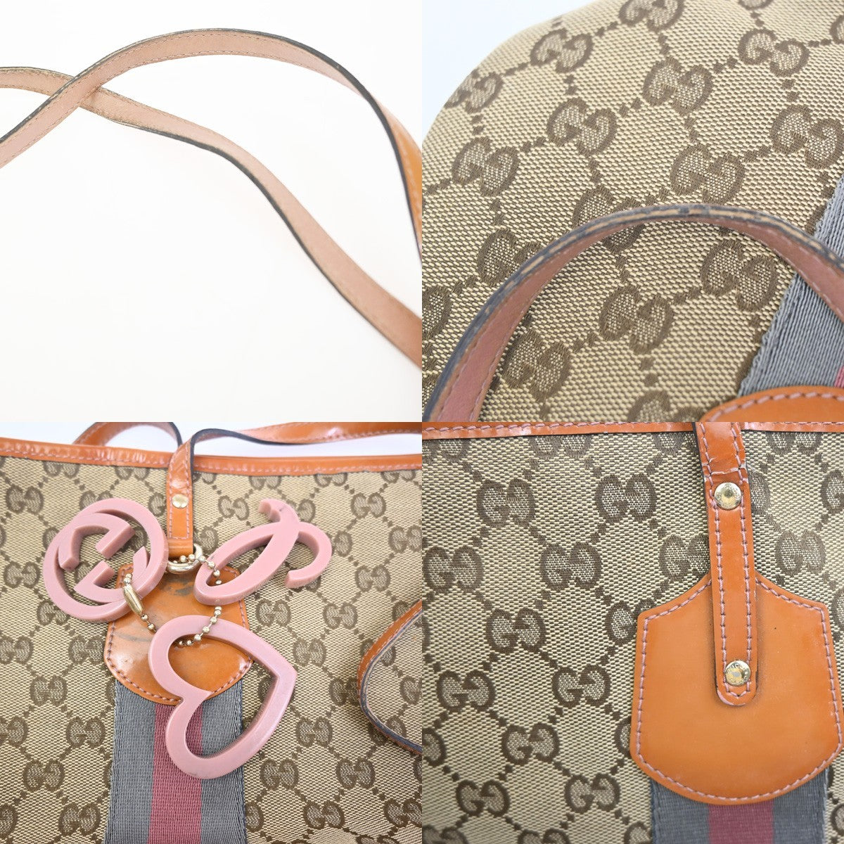 GUCCI GG Jolie Charms Shoulder Tote Bag Canvas Patent Leather BN Italy 04ZA323