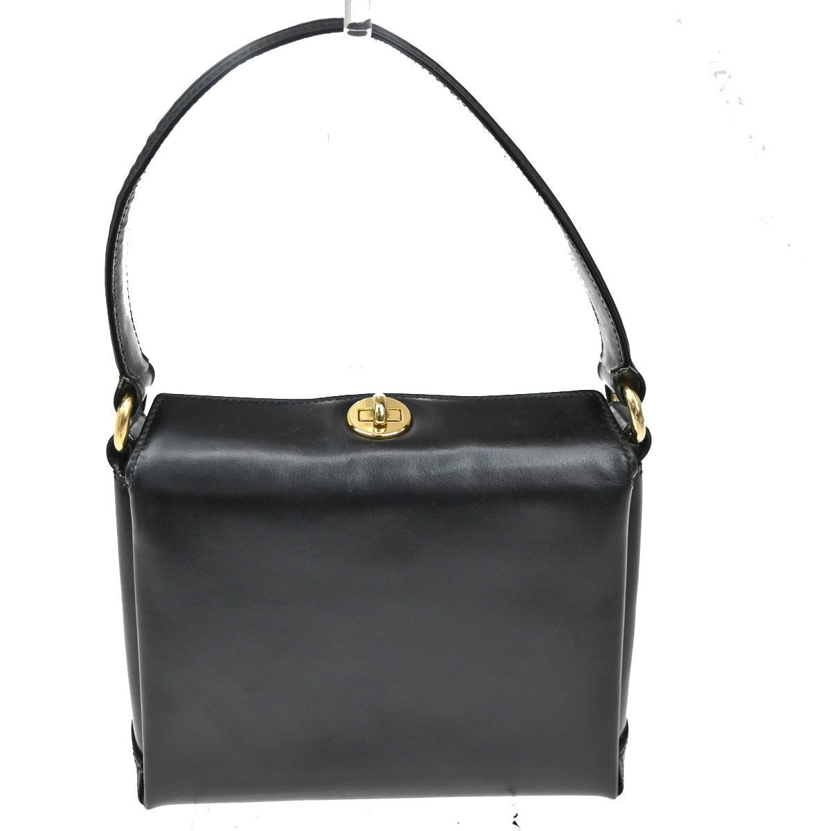 GUCCI Top Handle Hand Bag Leather Black GHW Italy 85TA438