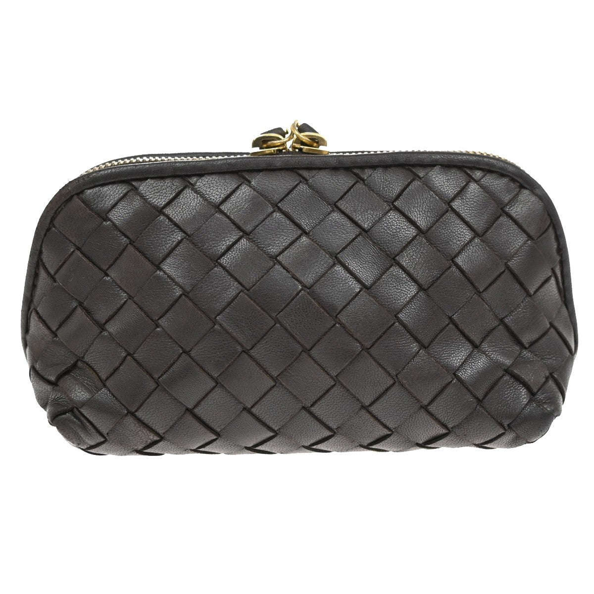 BOTTEGA VENETA Intrecciato Mini Pouch Bag Leather Brown 02EG079