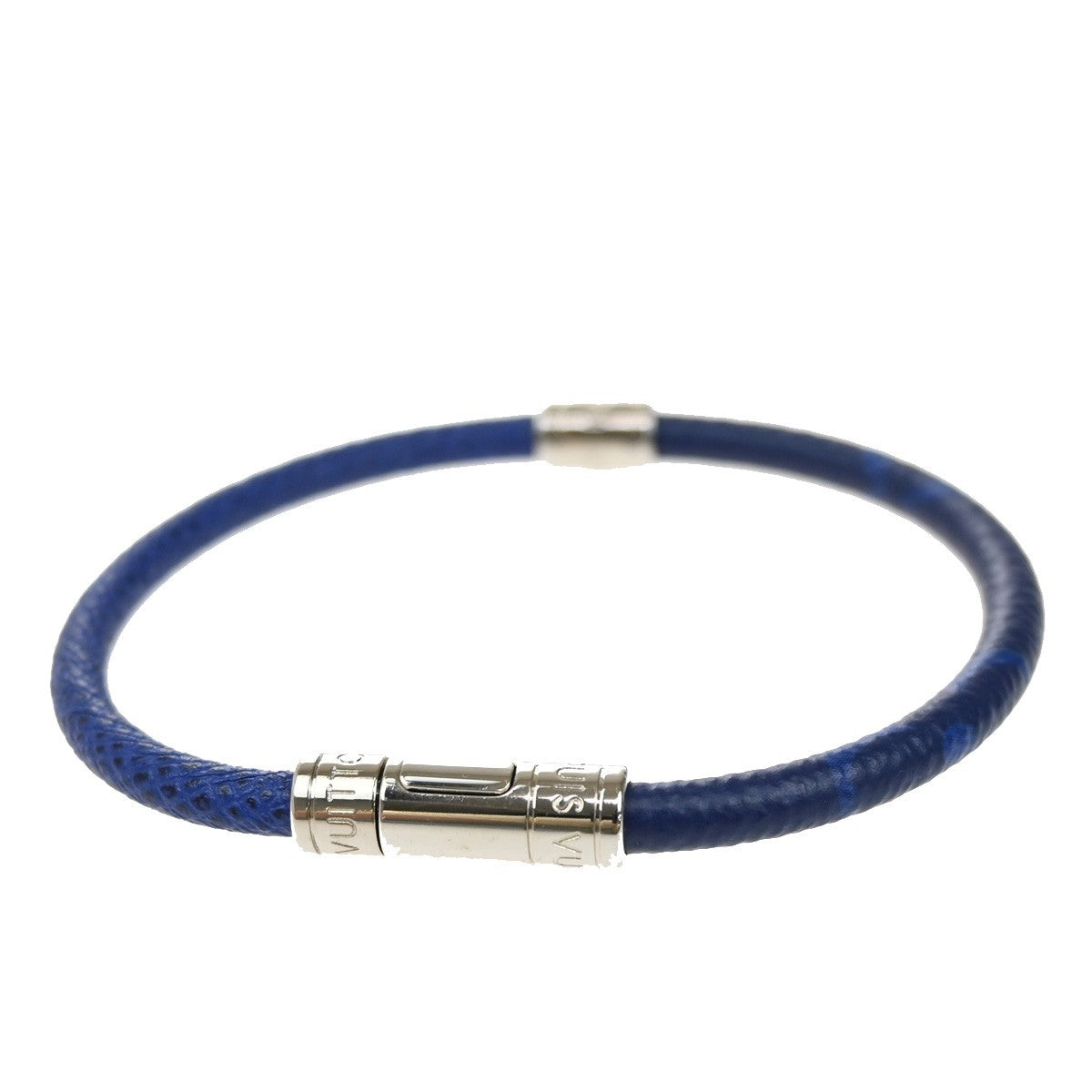 LOUIS VUITTON Neo Split Bracelet Monogram Taigarama Leather Blue M6568D 69KB463