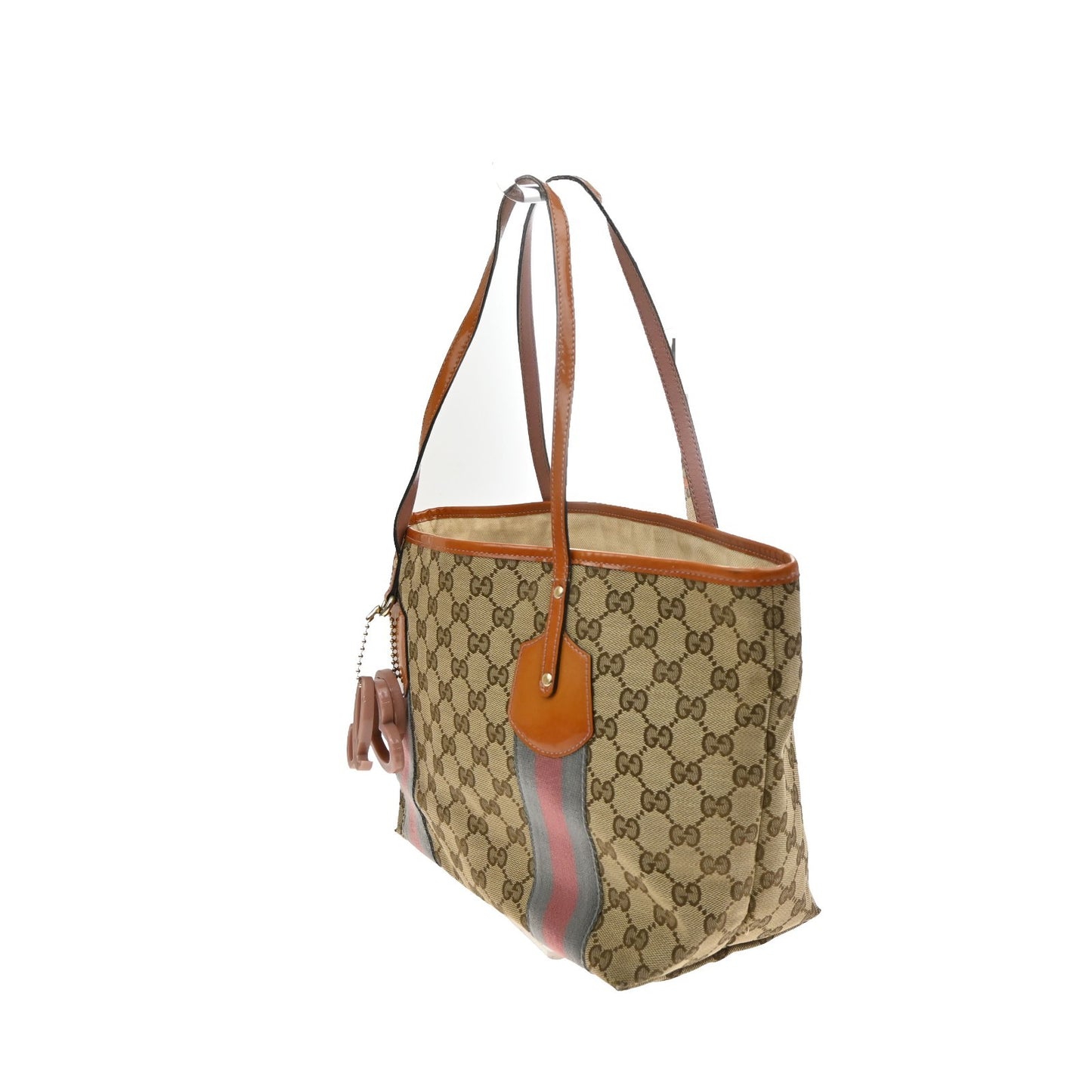 GUCCI GG Jolie Charms Shoulder Tote Bag Canvas Patent Leather BN Italy 04KD070