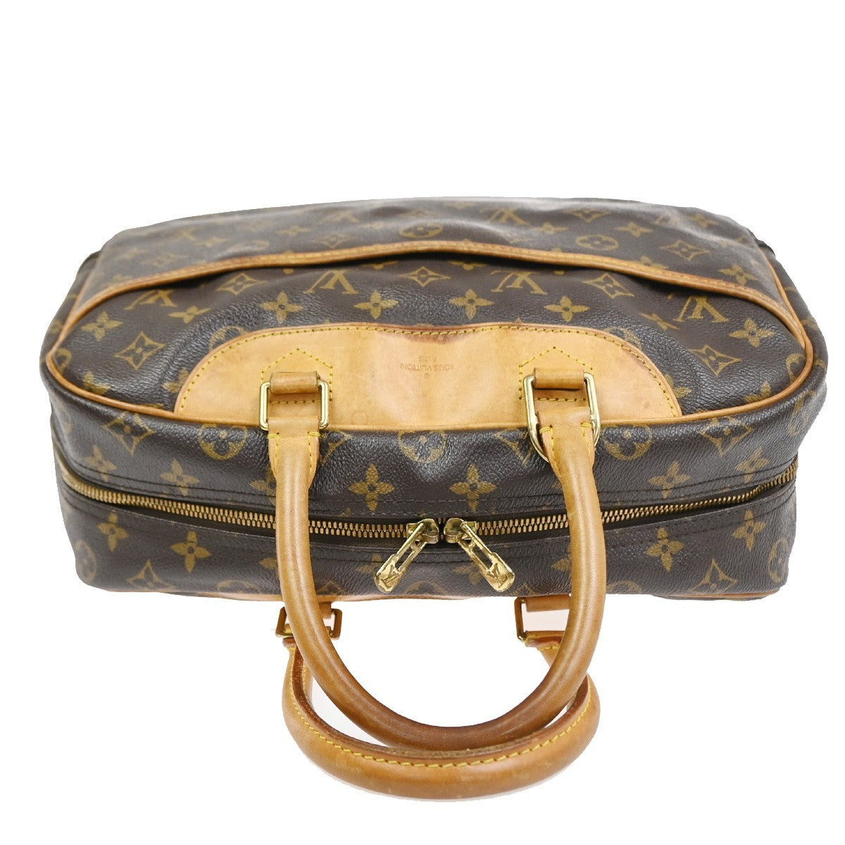 LOUIS VUITTON LV Logo Deauville Hand Bag Monogram Leather Brown M47270 34CA832