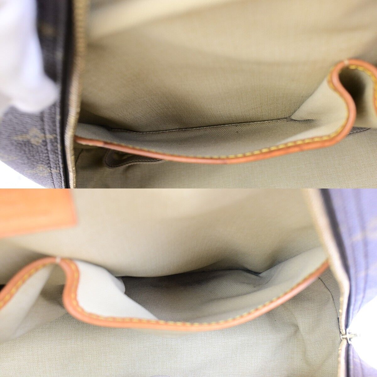 LOUIS VUITTON LV Logo Deauville Hand Bag Monogram Leather Brown M47270 37FB206