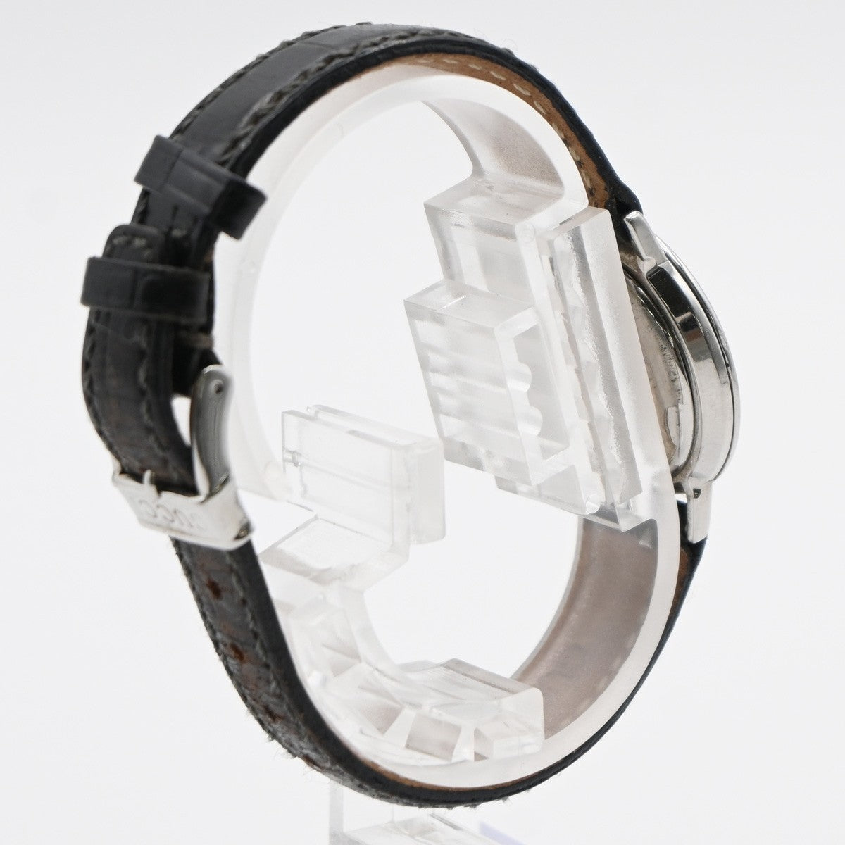 GUCCI 3000L Watch Quartz 25 mm Stainless Steel Embossing Leather Black 05LC590