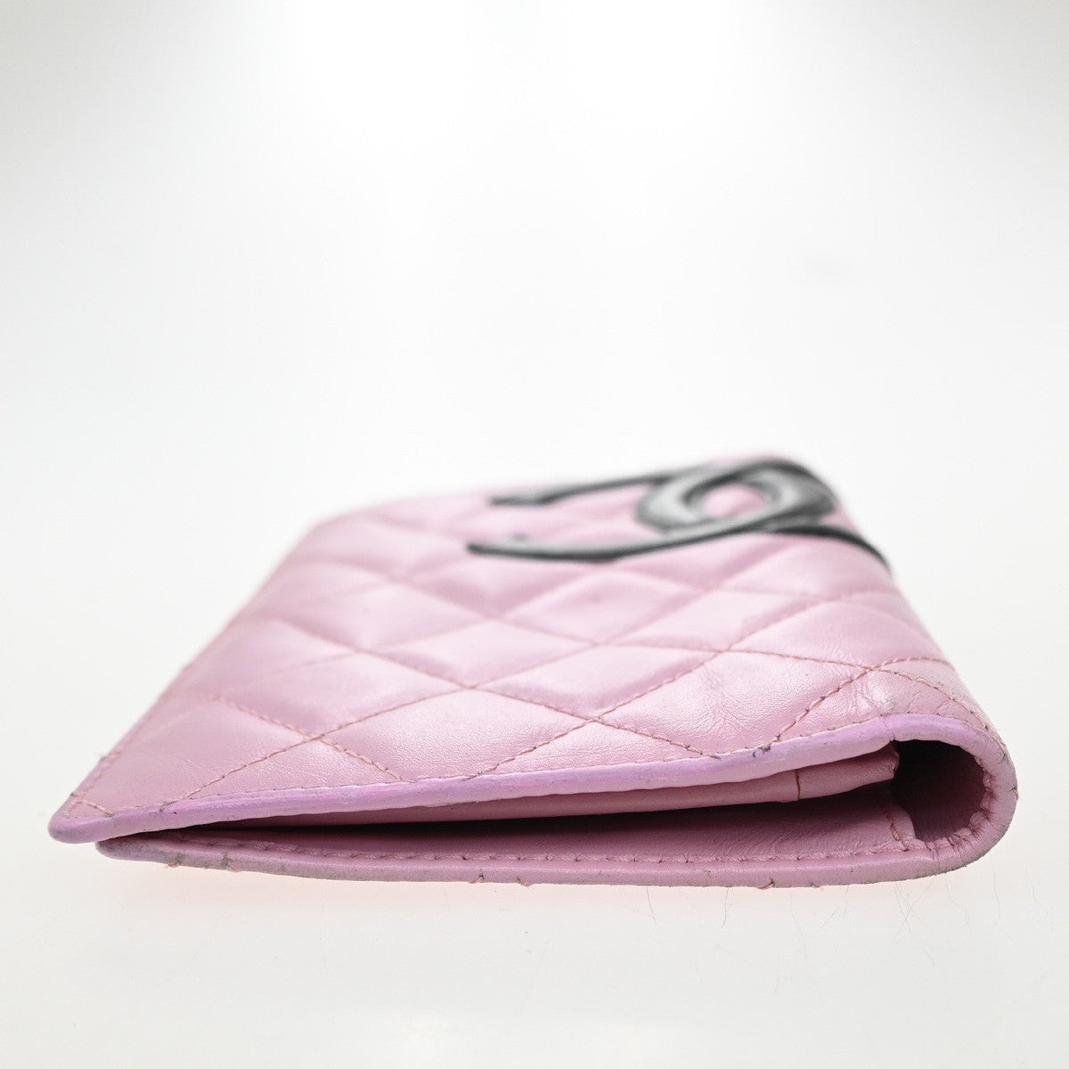 CHANEL CC Logo Long Bifold Wallet Purse Leather Pink SHW Italy 83YH826