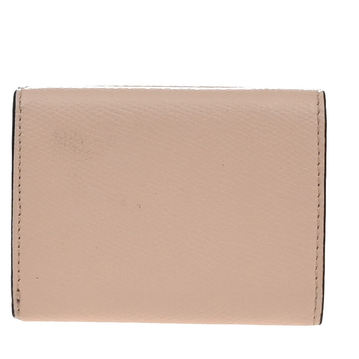 FENDI Logo Mini Trifold Campact Wallet Leather Pink Italy 69KP052