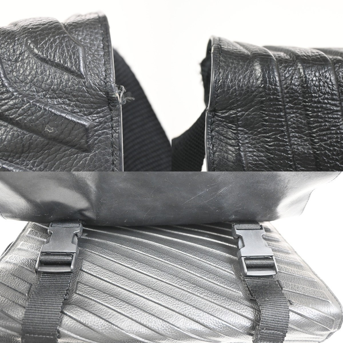 BALENCIAGA Logo Car Flap Crossbody Shoulder Bag Leather Black Italy 79KC627