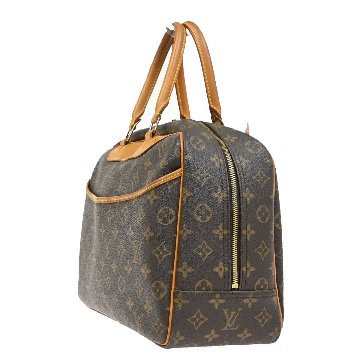 LOUIS VUITTON LV Logo Deauville Hand Bag Monogram Leather Brown M47270 83PA017