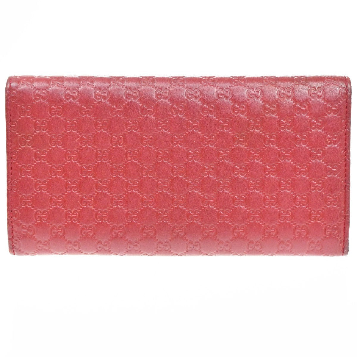 GUCCI Logo Micro Guccissima GG Pattern Long Wallet Leather Red 31CA307