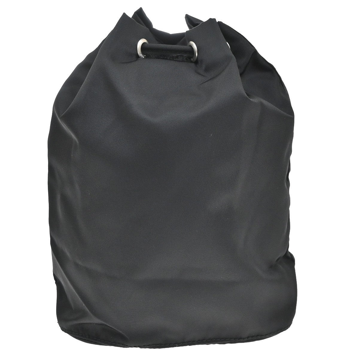 PRADA Logo Tessuto Drawstring Pouch Nylon Leather Black SHW Italy 61KA950