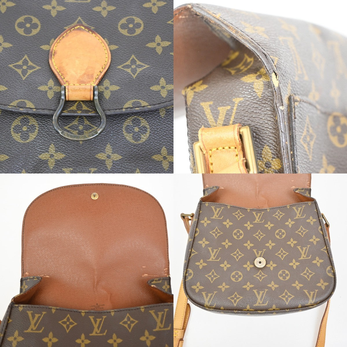 LOUIS VUITTON Saint Cloud GM Shoulder Bag Monogram Leather Brown M51242 30PA025