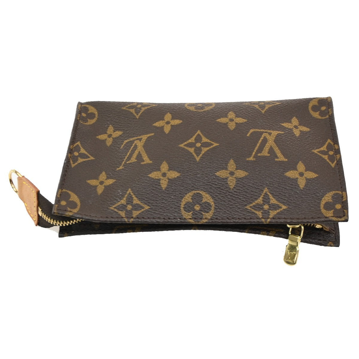 LOUIS VUITTON Logo BUCKET PM Pouch Bag Monogram Leather Brown France 04KC276