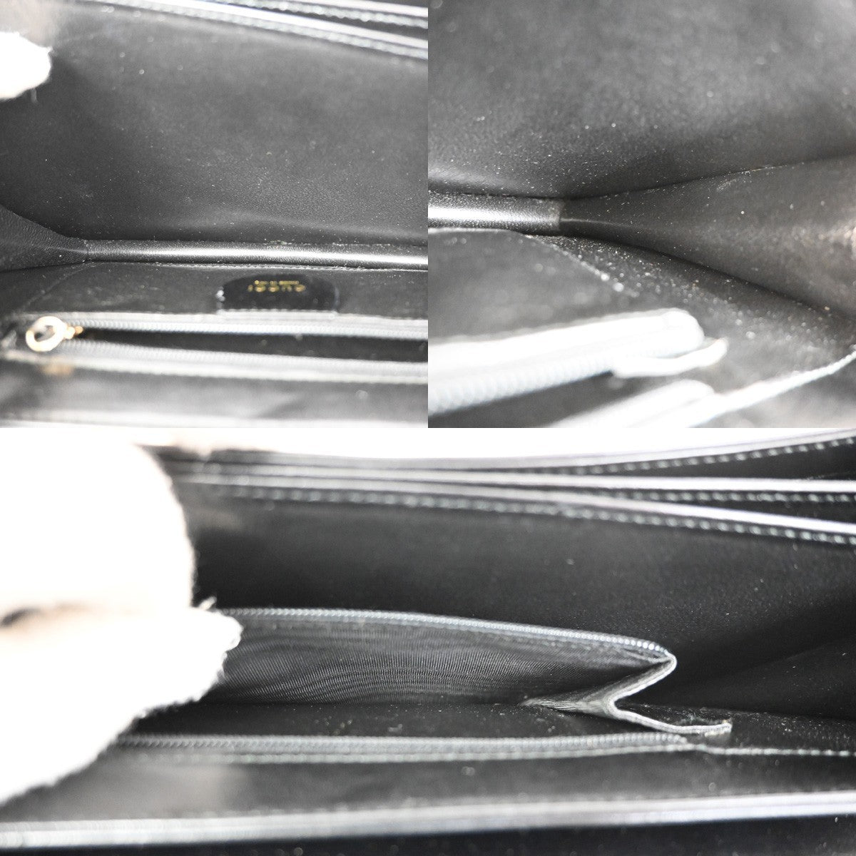 GUCCI Logo GG Shoulder Bag Leather Black Italy GHW 67TA289