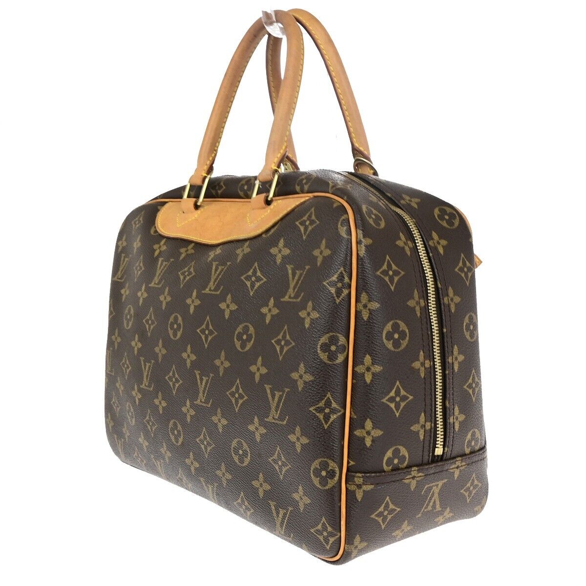LOUIS VUITTON LV Logo Deauville Hand Bag Monogram Leather Brown M47270 89FB067