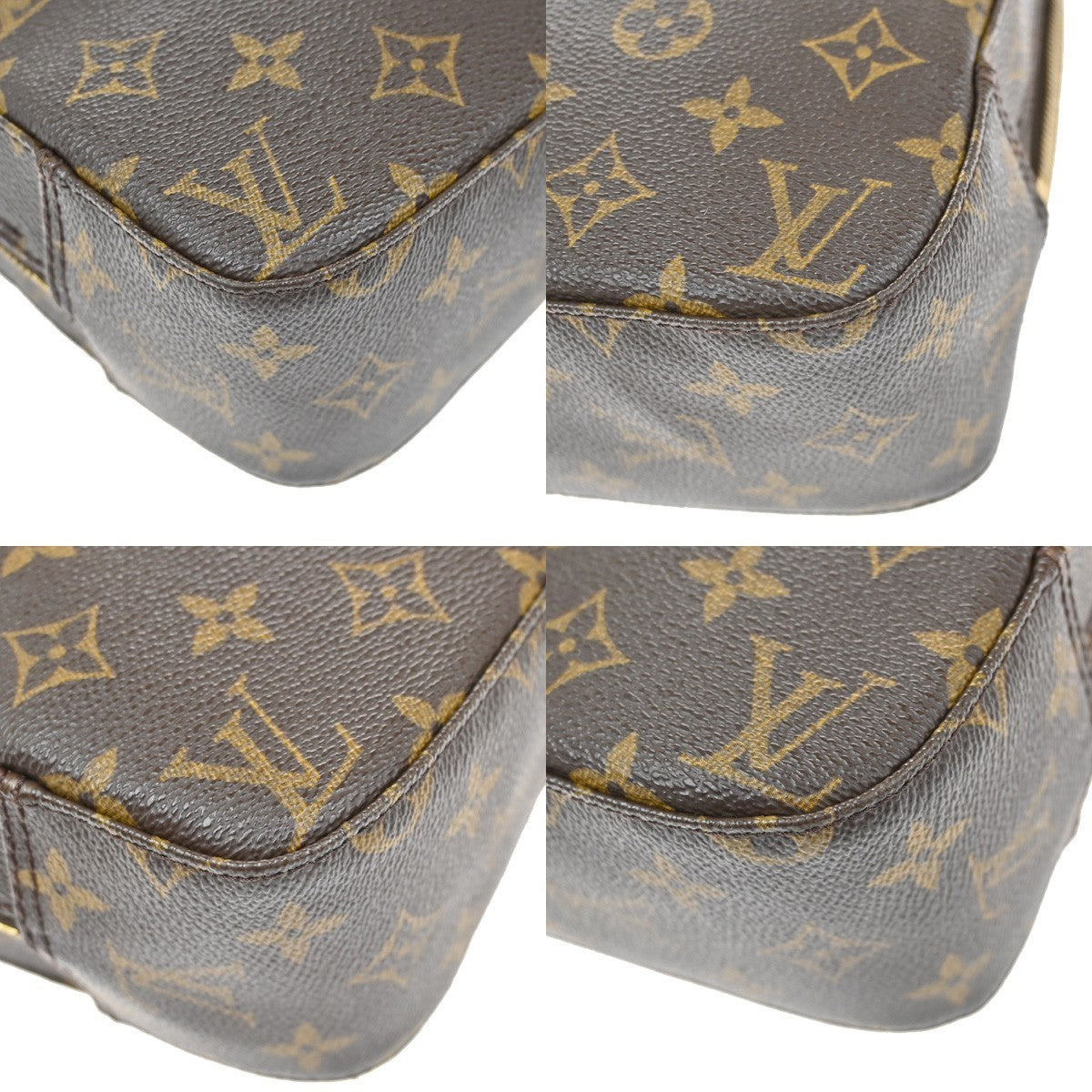 LOUIS VUITTON Spontini Hand Bag Monogram Leather Brown M47500 87FC164