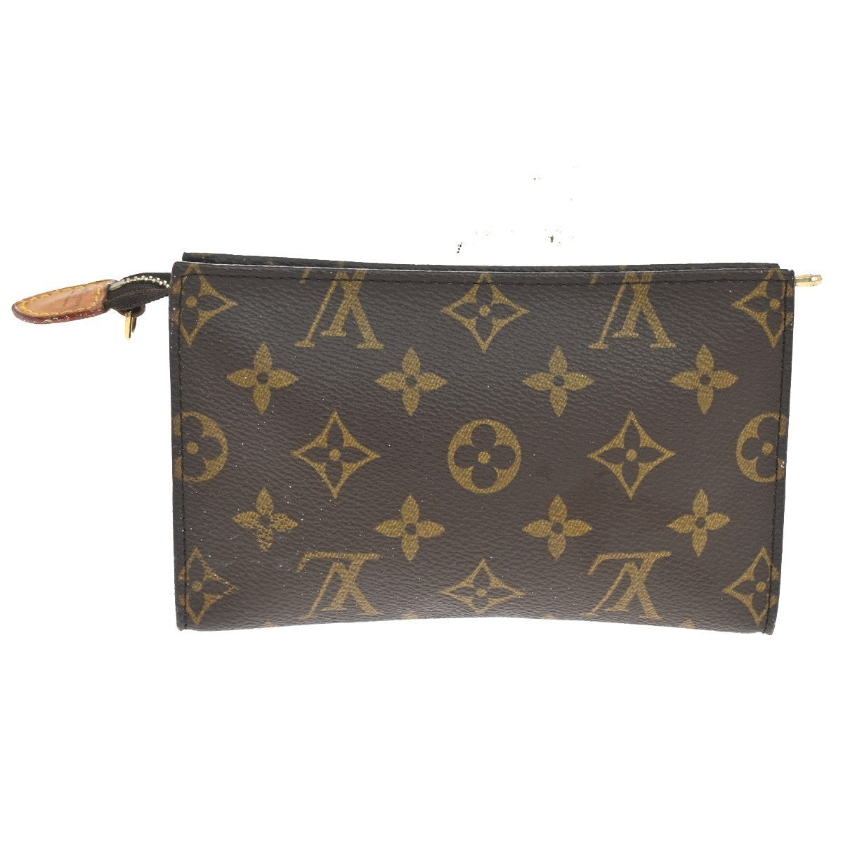 LOUIS VUITTON Logo BUCKET PM Pouch Bag Monogram Leather Brown France 04KB551