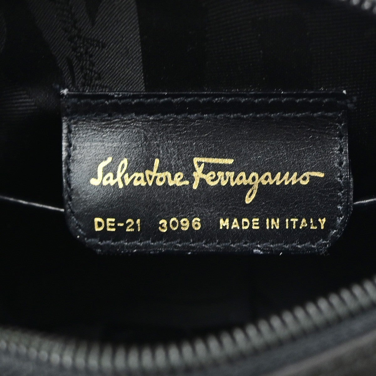 SALVATORE FERRAGAMO Logo Vara Mini Shoulder Bag Suede Leather Black GHW 36KD113