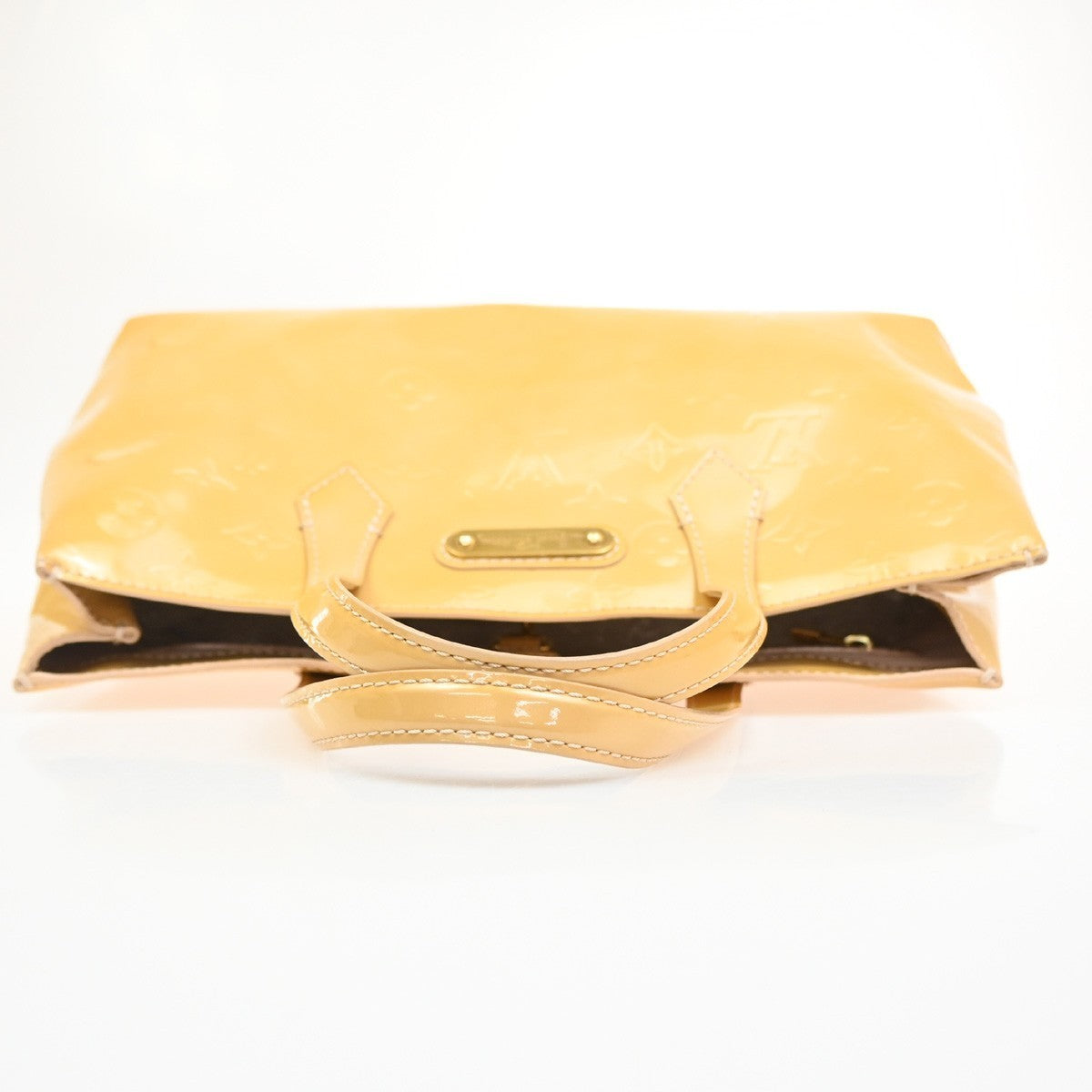 LOUIS VUITTON Wilshire PM Hand Bag Monogram Vernis Patent Beige M91642 33MA275