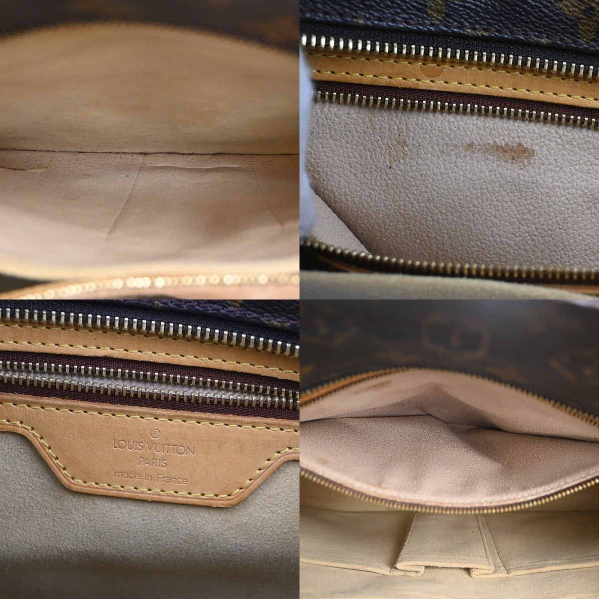 LOUIS VUITTON Logo Luco Shoulder Tote Bag Monogram Leather Brown M51155 74CA733