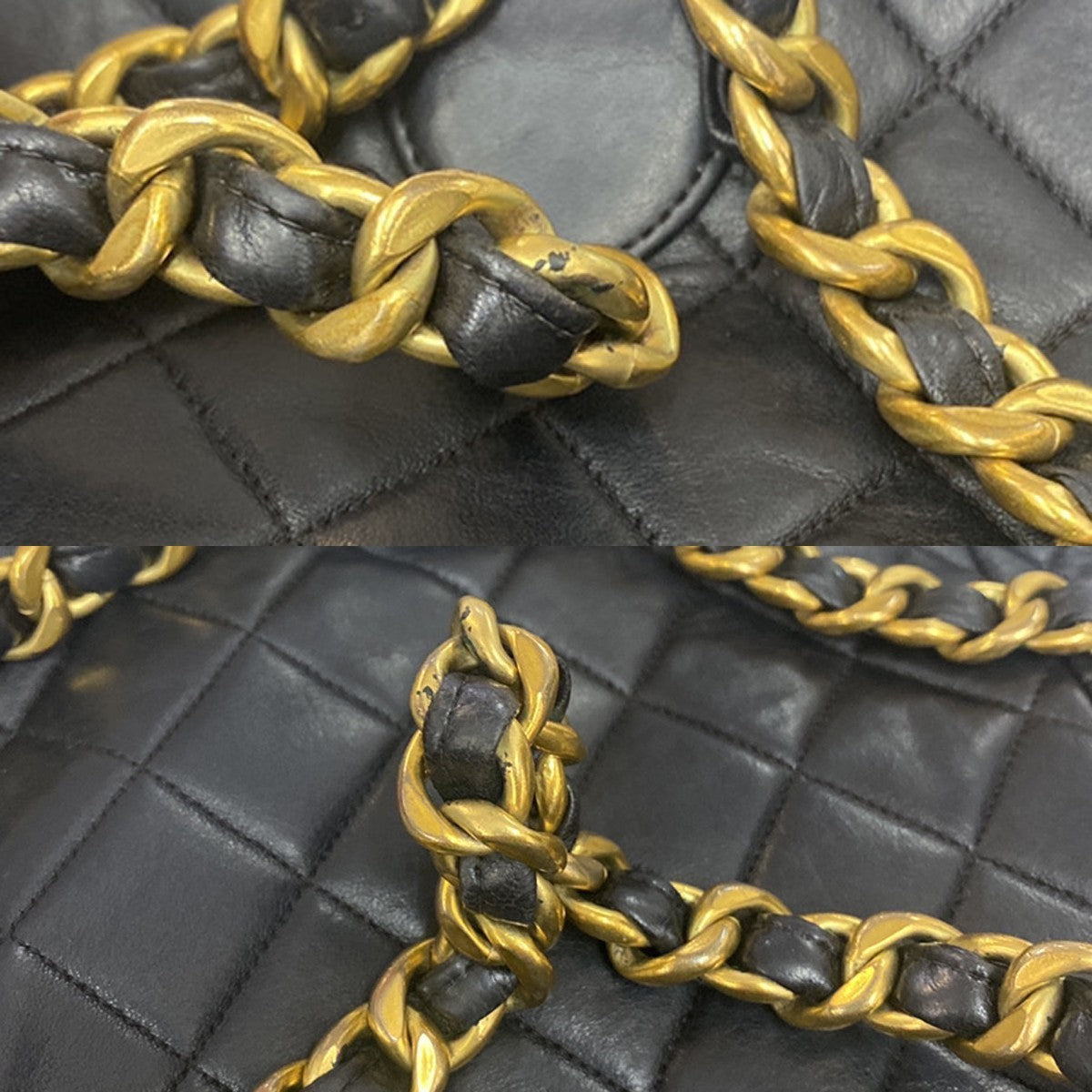 CHANEL CC Logo Matelasse Chain Backpack Bag Leather Black GHW France 317RK756